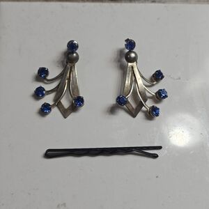 Silver Earrings with Blue Gemstones
